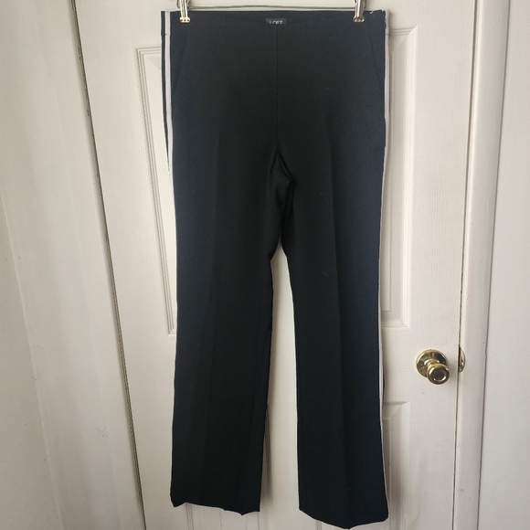 Loft Black with White Stripe Dress Marisa Trouser Pants - Picture 1 of 10